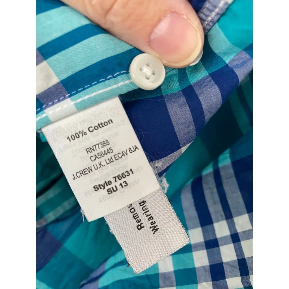J. Crew Mens S Casual Plaid Button Down Long Sleeve Lightweight Work Bundle of 4